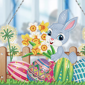 Easter Rabbit Egg Ornament DIY Diamond Crystal Hanging Pendant (YH302)