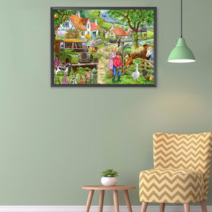 Village 40x30cm(canvas) full round drill diamond painting