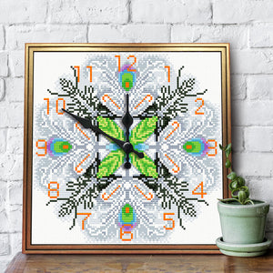Full Round Diamond Clock DIY Art Mosaic Clocks Flower Home Decor (ZB301)