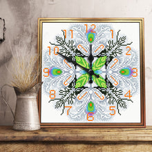 Load image into Gallery viewer, Full Round Diamond Clock DIY Art Mosaic Clocks Flower Home Decor (ZB301)
