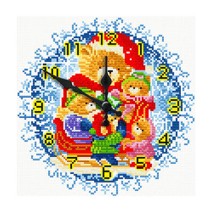 Full Round Diamond Clock DIY Wall Art Mosaic Clocks Bear Home Decor (ZB302)