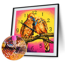 Load image into Gallery viewer, Full Round Diamond Clock DIY Wall Art Mosaic Clocks Bird Home Decor (ZB304)
