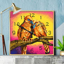 Load image into Gallery viewer, Full Round Diamond Clock DIY Wall Art Mosaic Clocks Bird Home Decor (ZB304)
