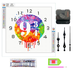 Full Round Diamond Clock DIY Art Mosaic Clocks Digital Home Decor (ZB305)