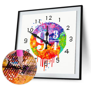 Full Round Diamond Clock DIY Art Mosaic Clocks Digital Home Decor (ZB305)