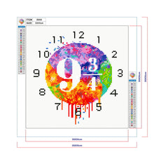 Load image into Gallery viewer, Full Round Diamond Clock DIY Art Mosaic Clocks Digital Home Decor (ZB305)
