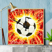 Load image into Gallery viewer, Full Round Diamond Clock DIY Wall Art Clocks Football Home Decor (ZB307)
