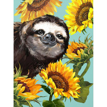 Load image into Gallery viewer, Sunflower Sloth 30x40cm(canvas) full round drill diamond painting
