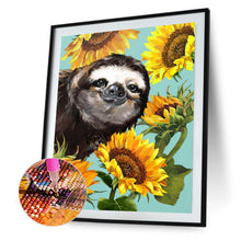 Load image into Gallery viewer, Sunflower Sloth 30x40cm(canvas) full round drill diamond painting
