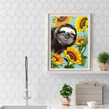 Load image into Gallery viewer, Sunflower Sloth 30x40cm(canvas) full round drill diamond painting
