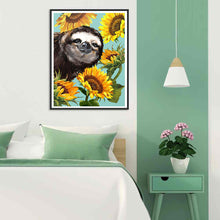 Load image into Gallery viewer, Sunflower Sloth 30x40cm(canvas) full round drill diamond painting
