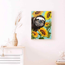 Load image into Gallery viewer, Sunflower Sloth 30x40cm(canvas) full round drill diamond painting
