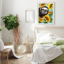 Load image into Gallery viewer, Sunflower Sloth 30x40cm(canvas) full round drill diamond painting
