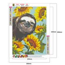 Load image into Gallery viewer, Sunflower Sloth 30x40cm(canvas) full round drill diamond painting
