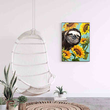 Load image into Gallery viewer, Sunflower Sloth 30x40cm(canvas) full round drill diamond painting
