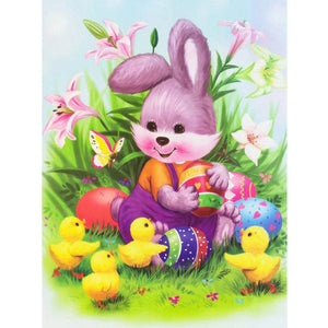 Easter Bunny 30x40cm(canvas) full round drill diamond painting