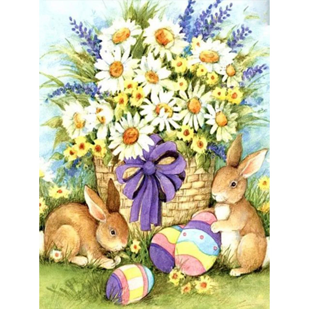 Easter Bunny 30x40cm(canvas) full round drill diamond painting