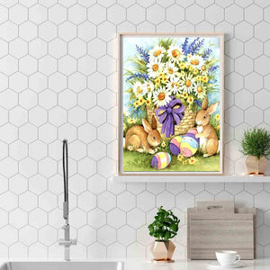 Easter Bunny 30x40cm(canvas) full round drill diamond painting