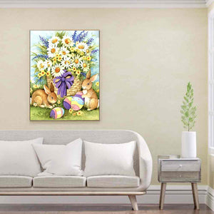 Easter Bunny 30x40cm(canvas) full round drill diamond painting