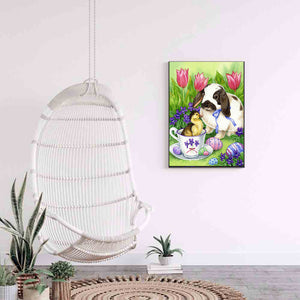 Easter Bunny 30x40cm(canvas) full round drill diamond painting