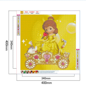 Princess Belle Carriage 40x40cm(canvas) full round drill diamond painting