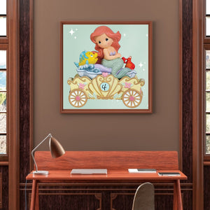 Princess Ariel Carriage 40x40cm(canvas) full round drill diamond painting