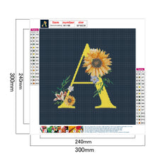 Load image into Gallery viewer, Sunflower Flower &amp; Letter 30x30cm(canvas) full round drill diamond painting
