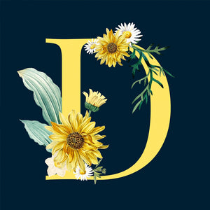 Sunflower Flower & Letter 30x30cm(canvas) full round drill diamond painting