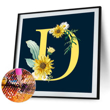 Load image into Gallery viewer, Sunflower Flower &amp; Letter 30x30cm(canvas) full round drill diamond painting
