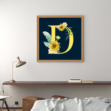 Load image into Gallery viewer, Sunflower Flower &amp; Letter 30x30cm(canvas) full round drill diamond painting
