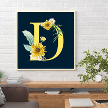 Load image into Gallery viewer, Sunflower Flower &amp; Letter 30x30cm(canvas) full round drill diamond painting
