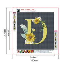 Load image into Gallery viewer, Sunflower Flower &amp; Letter 30x30cm(canvas) full round drill diamond painting
