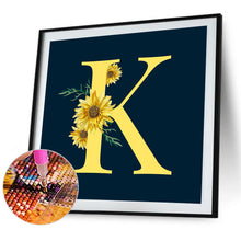 Load image into Gallery viewer, Sunflower Flower &amp; Letter 30x30cm(canvas) full round drill diamond painting
