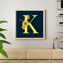 Load image into Gallery viewer, Sunflower Flower &amp; Letter 30x30cm(canvas) full round drill diamond painting
