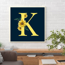 Load image into Gallery viewer, Sunflower Flower &amp; Letter 30x30cm(canvas) full round drill diamond painting
