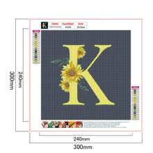 Load image into Gallery viewer, Sunflower Flower &amp; Letter 30x30cm(canvas) full round drill diamond painting
