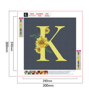 Sunflower Flower & Letter 30x30cm(canvas) full round drill diamond painting