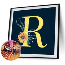 Load image into Gallery viewer, Sunflower Flower &amp; Letter 30x30cm(canvas) full round drill diamond painting
