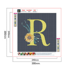 Load image into Gallery viewer, Sunflower Flower &amp; Letter 30x30cm(canvas) full round drill diamond painting
