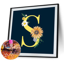 Load image into Gallery viewer, Sunflower Flower &amp; Letter 30x30cm(canvas) full round drill diamond painting
