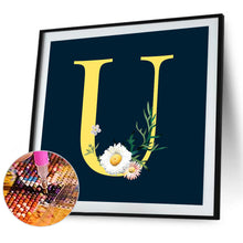 Load image into Gallery viewer, Sunflower Flower &amp; Letter 30x30cm(canvas) full round drill diamond painting
