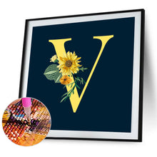 Load image into Gallery viewer, Sunflower Flower &amp; Letter 30x30cm(canvas) full round drill diamond painting
