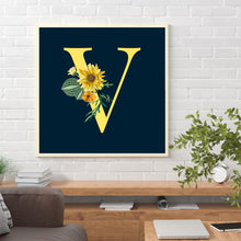 Load image into Gallery viewer, Sunflower Flower &amp; Letter 30x30cm(canvas) full round drill diamond painting
