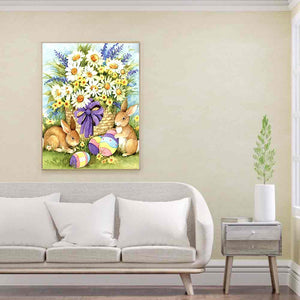 Easter Bunny 50x60cm(canvas) full round drill diamond painting