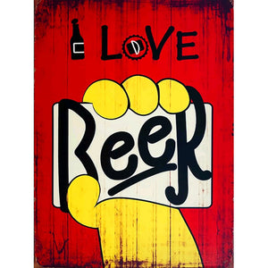 I Love Beer 35x50cm(canvas) full round drill diamond painting