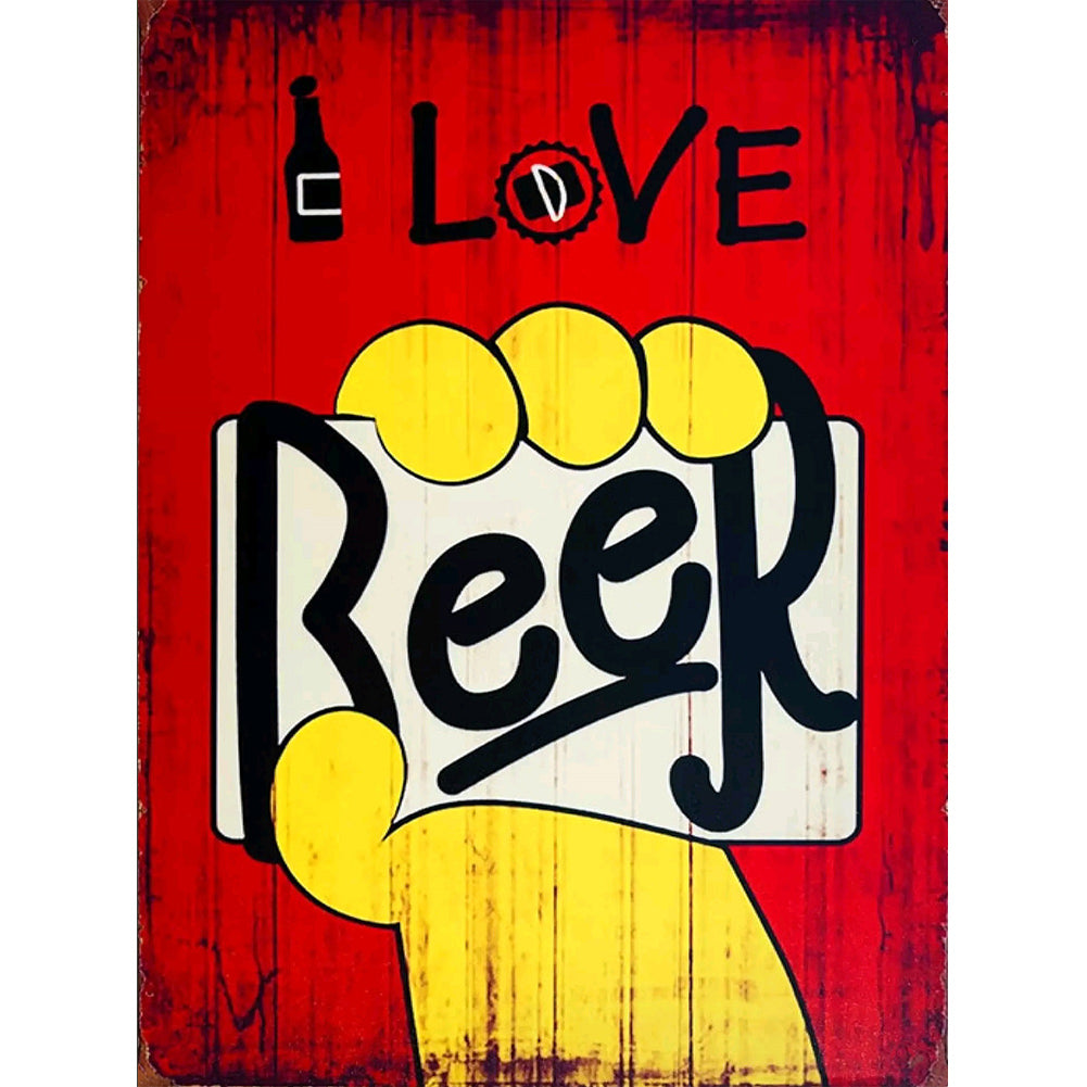 I Love Beer 35x50cm(canvas) full round drill diamond painting