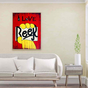 I Love Beer 35x50cm(canvas) full round drill diamond painting