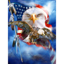 Load image into Gallery viewer, Flag Eagle 30x40cm(canvas) full round drill diamond painting
