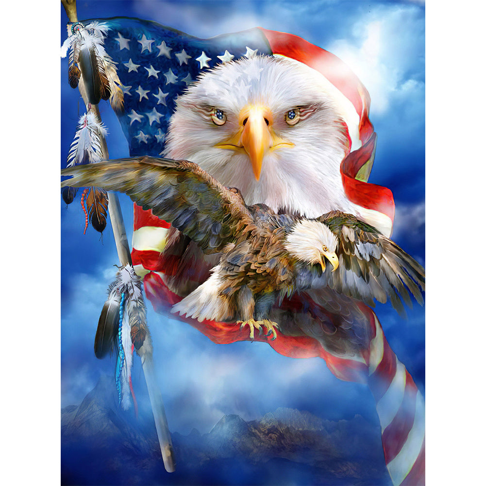 Flag Eagle 30x40cm(canvas) full round drill diamond painting