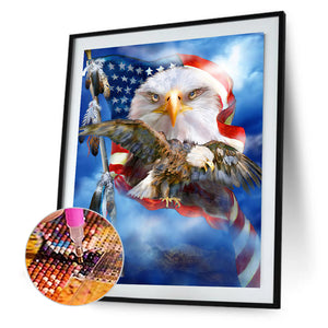 Flag Eagle 30x40cm(canvas) full round drill diamond painting